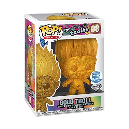 펀코 Funko Pop! Trolls: Good Luck Trolls - Diamond Collection Gold Troll Limited Edition Version Vinyl Figurine #8