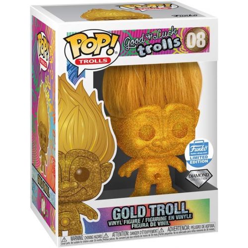 펀코 Funko Pop! Trolls: Good Luck Trolls - Diamond Collection Gold Troll Limited Edition Version Vinyl Figurine #8