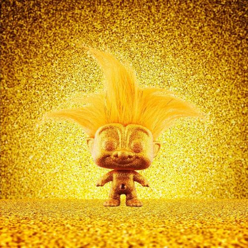 펀코 Funko Pop! Trolls: Good Luck Trolls - Diamond Collection Gold Troll Limited Edition Version Vinyl Figurine #8