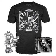 Funko Pop! 3 Pack & Tee: Disney - Mickeys 90th T-Shirt & Silver Steamboat Willie, Conductor, & Apprentice, Size X-Small, Multicolor