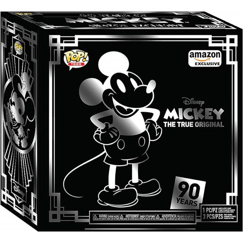 펀코 Funko Pop! 3 Pack & Tee: Disney - Mickeys 90th T-Shirt & Silver Steamboat Willie, Conductor, & Apprentice, Size X-Small, Multicolor