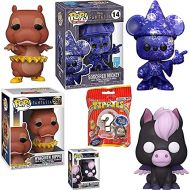 POP Starlight Mickey Mouse Fantasia Figure Magic Artist Star Art Series Sorcerer Anniversary Bundled with Protective Case + Disney Peter Pegasus + Hyacinth Hippo + Mini Tippies Charact