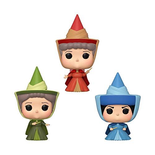  Funko Pop! Disney: Sleeping Beauty Flora, Fauna, & Merryweather Fairy Godmother Vinyl Figure 3 Pack, Spring Convention Amazon Exclusive