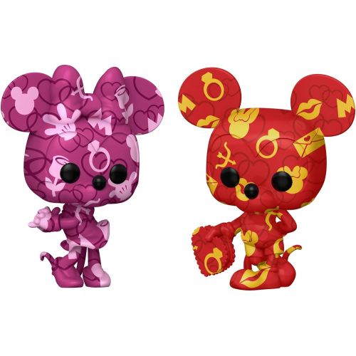  Funko Pop! Artist Series: Disney Treasures from The Vault Mickey and Minnie Mouse (2 Pack), Amazon Exclusive, Multicolor