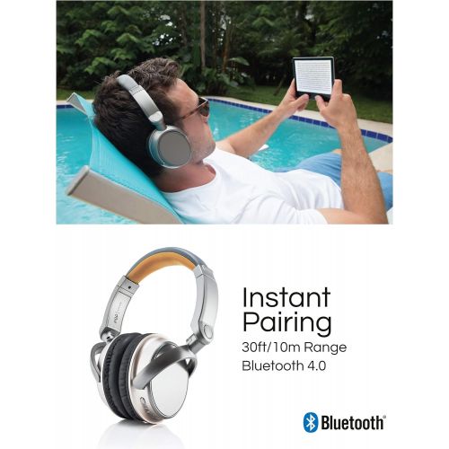  POP Over Ear Wireless Bluetooth Stereo Headphones | Built in Mic and Optional Wired Mode | 16 Hour Battery Life | Compatible with All-new Kindle Paperwhite & Oasis, Apple, Samsung, and