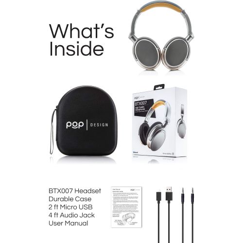  POP Over Ear Wireless Bluetooth Stereo Headphones | Built in Mic and Optional Wired Mode | 16 Hour Battery Life | Compatible with All-new Kindle Paperwhite & Oasis, Apple, Samsung, and