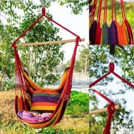 POPCLEAR Yirind Hanging Rope Chair, Swing Seat Cotton Canvas 150Kg Weight Bearing Hammock for Indoor Outdoor Garden Yard