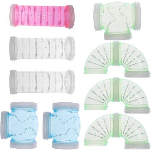  POPETPOP Hamster Tube Set,S-Shape Curved Pipe Pet Cage Tunnel DIY Assorted Hamster Cage Toy Fun Tunnel for Small Animals Like Rat,Chinchilla,Syrian Hamster,Gerbil Tunnel