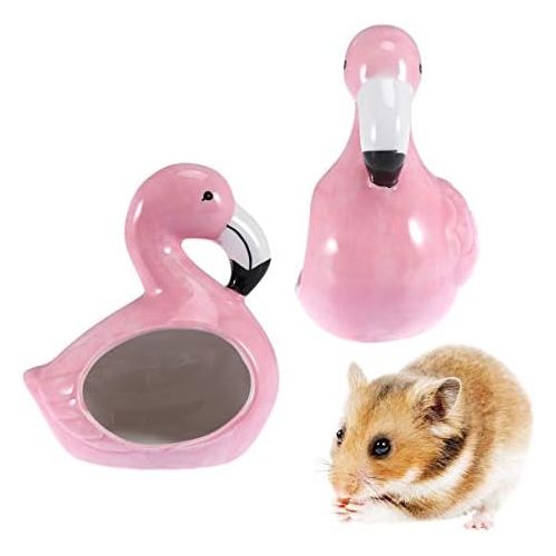  POPETPOP Ceramic Hamster Hideout Nest-Hamster Sand Bath-Chinchilla Dust Bath-Summer Cool Small Animal Pet Nesting Habitat Cage-Pig Shape