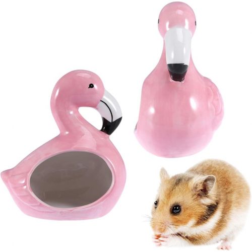  POPETPOP Ceramic Hamster Hideout Nest-Hamster Sand Bath-Chinchilla Dust Bath-Summer Cool Small Animal Pet Nesting Habitat Cage-Pig Shape