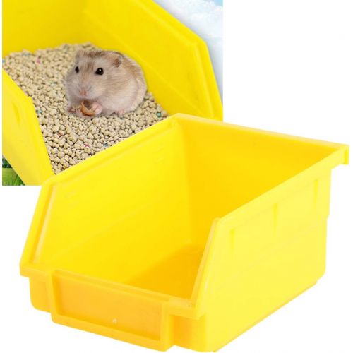  POPETPOP Hamster Sand Bathroom Large-Chinchilla Dust Bath Plastic Sand Bath Container Hamster Toilet/Bathtub/Sandbox-Random Color Size S