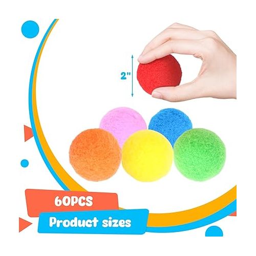  POPLAY 60PCS Reusable Water Balls, Summer Pool Toys Reusable Water Balloons for Kids Outdoor Games