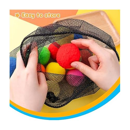  POPLAY 60PCS Reusable Water Balls, Summer Pool Toys Reusable Water Balloons for Kids Outdoor Games