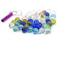 [아마존베스트]POPLAY 50 PCS Beautiful Player Marbles Bulk for Marble Games,Multiple Colors(1 Whistle for Free)