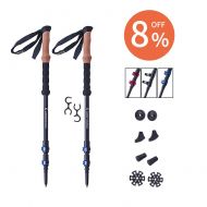 PORLAE Trekking Poles Adjustable Ultralight Hiking Walking Sticks Carbon Fiber Pole Quick Flip Lock EVA Grip Padded Strap with Carry Bag