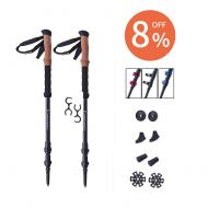 PORLAE Trekking Poles Adjustable Ultralight Hiking Walking Sticks Carbon Fiber Pole Quick Flip Lock EVA Grip Padded Strap with Carry Bag