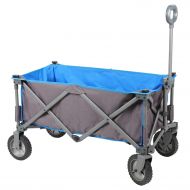 PORTAL Collapsible Folding Utility Wagon Quad Compact Outdoor Garden Camping Cart with Removable Fabric, Support up to 225 lbs