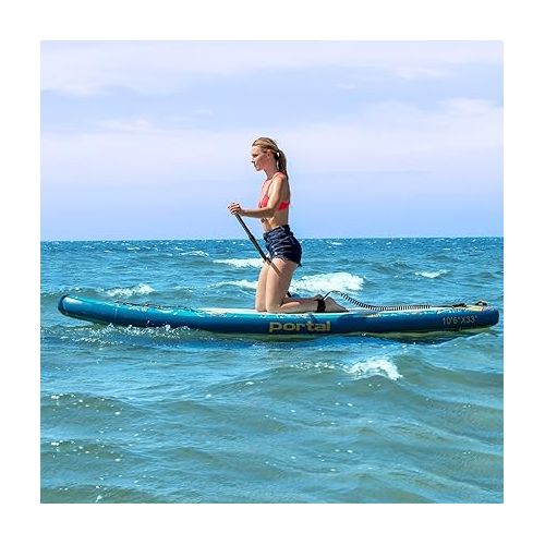  PORTAL SUP Inflatable Paddle Board for Adults, Stand Up Paddleboards, Non-Slip Deck Blow up Paddle Boards with Adjustable Paddle, Carry Bag