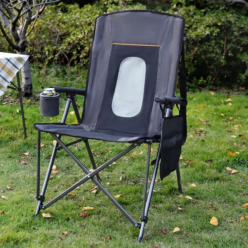  PORTAL Oversized Quad Folding Camping Chair High Back Cup Holder Hard Armrest Storage Pockets Carry Bag Included, Support 300 lbs캠핑 의자