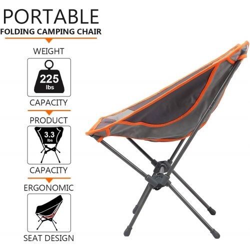  PORTAL Easy Portable Lightweight Folding Camp Chair, Grey