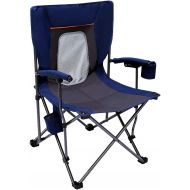 PORTAL Camping Chair Folding Portable Quad Mesh Back with Cup Holder Pocket and Hard Armrest, Supports 300 Lbs, Blue, Regular캠핑 의자