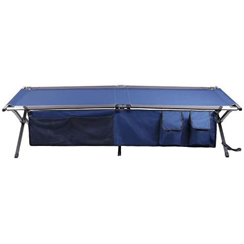  PORTAL Folding Portable Camping Cot 83 XL Pack-Away Tent Sleeping Cot Bed with Side Pockets, Carry Bag and Side Pockets Included