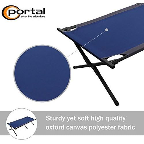  PORTAL Folding Portable Camping Cot 83 XL Pack-Away Tent Sleeping Cot Bed with Side Pockets, Carry Bag and Side Pockets Included