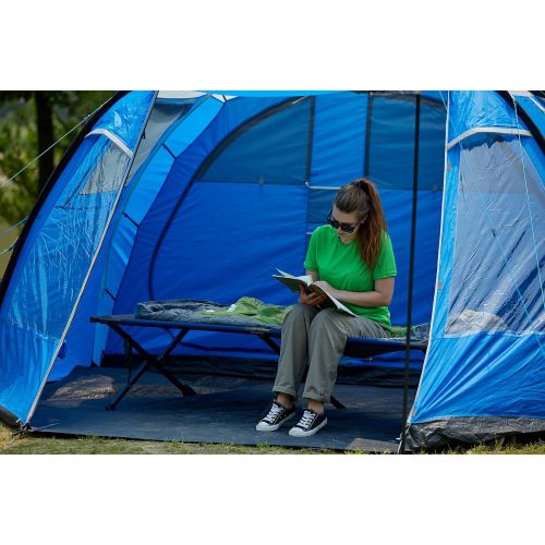  PORTAL Folding Portable Camping Cot 83 XL Pack-Away Tent Sleeping Cot Bed with Side Pockets, Carry Bag and Side Pockets Included