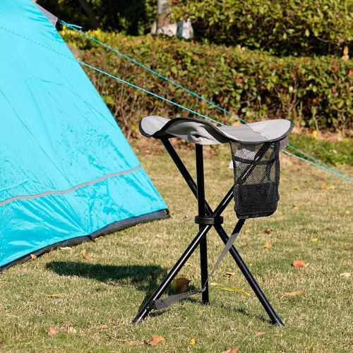  PORTAL Tall Slacker Chair Folding Tripod Stool for Outdoor Camping Walking Hunting Hiking Fishing Travel, Support 225 lbs