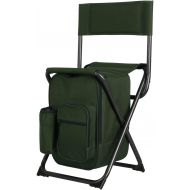 PORTAL Lightweight Backrest Stool Compact Folding Chair Seat with Cooler Bag for Fishing, Camping, Hiking, Supports 225 lbs