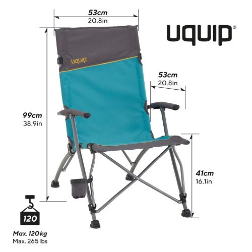  PORTAL Uquip Sidney Folding Chair with Cup Holder and High Backrest