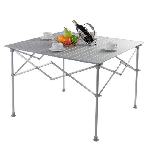  PORTAL EnjoyShop Aluminum Folding Picnic Camping Table with Roll-up Top