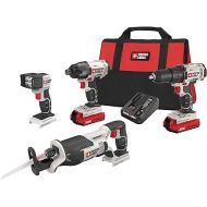 PORTER-CABLE 20V MAX* Cordless Drill Combo Kit, 4-Tool (PCCK615L4) , Grey