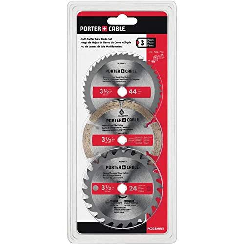  Porter Cable PC338MULTI 3 pack Circular Saw Blades 3-1/2