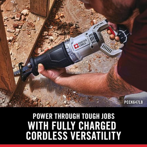  [아마존베스트]PORTER-CABLE 20V MAX Cordless Drill Combo Kit, 8-Tool (PCCK6118)