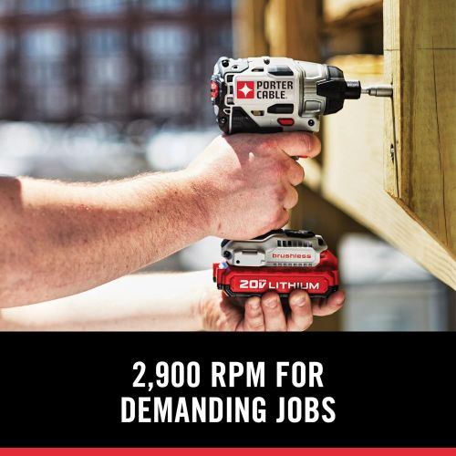  [아마존베스트]PORTER-CABLE 20V MAX Impact Driver Kit (PCCK647LB)