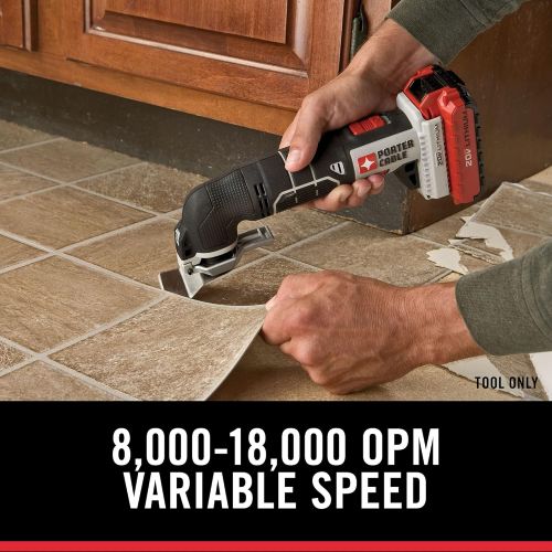  [아마존베스트]PORTER-CABLE 20V MAX Oscillating Tool with 11-Piece Accessories, Tool Only (PCC710B)