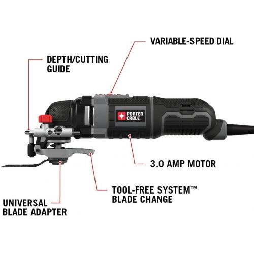  [아마존베스트]PORTER-CABLE Oscillating Tool Kit with 31-Piece Accessories, 3-Amp (PCE605K)