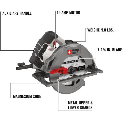  [아마존베스트]PORTER-CABLE 7-1/4-Inch Circular Saw, 15-Amp (PCE310)