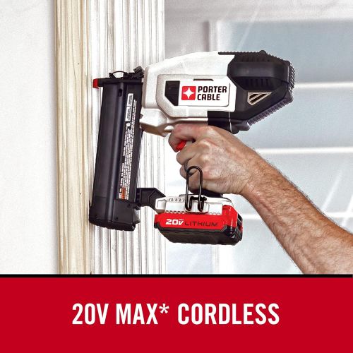  PORTER-CABLE 20V MAX* Cordless Brad Nailer Kit with 1 Battery, 18GA (PCC790LA)