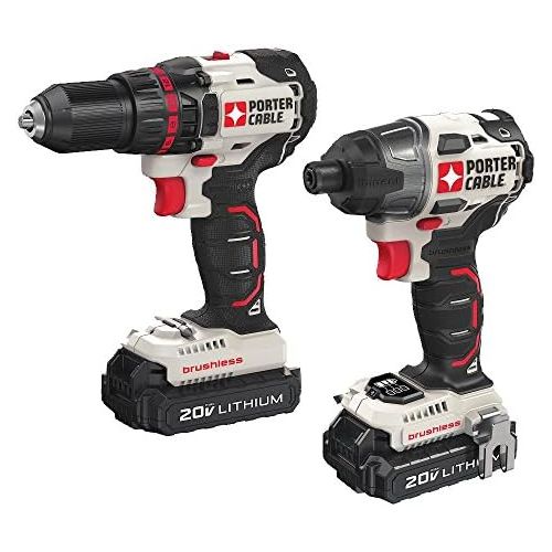  PORTER-CABLE PCCK618L2 20V MAX 2 -Tool Brushless Lithium DrillImpact Driver Combo Kit