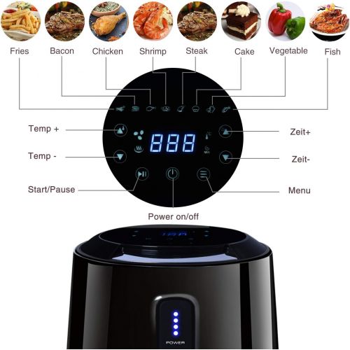  POSAME Posame Air Fryer 3 Quarts,Digital Electric Hot Air Fryer with 8 Cooking Presets,Oilless Deep Fryer Healthy Cooking,LCD Touch Screen,Automatic Shut Off,Memory Function,1400-Watt, Fa