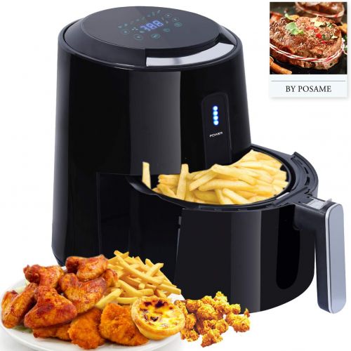  POSAME Posame Air Fryer 3 Quarts,Digital Electric Hot Air Fryer with 8 Cooking Presets,Oilless Deep Fryer Healthy Cooking,LCD Touch Screen,Automatic Shut Off,Memory Function,1400-Watt, Fa