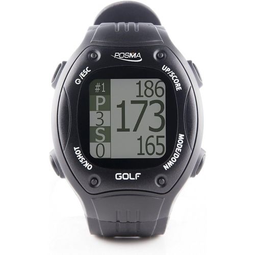  POSMA GT1Plus Golf Trainer GPS Golf Watch Range Finder, Preloaded Europe, America, Asia Golf Courses no Subscription, Black, Courses incl. US, Canada, Europe, Asia, Australia, New