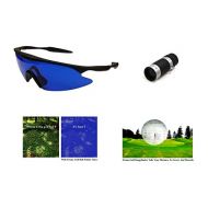 POSMA SGG-060B Golf Ball Finder Hunter Retriever Glasses and Golf Range Finder Bunder Gift Set - High Definition Mini Monocular Pocket Scope Rangefinder