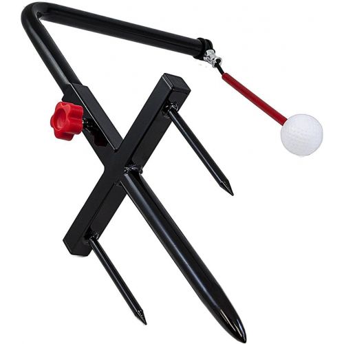  POSMA ST080D Metal Golf Swing Trainer Club Champ Swing Groover Bundle Set with 1pc Portable Golf Training Chipping Net Hitting Aid Practice in/Outdoor Bag