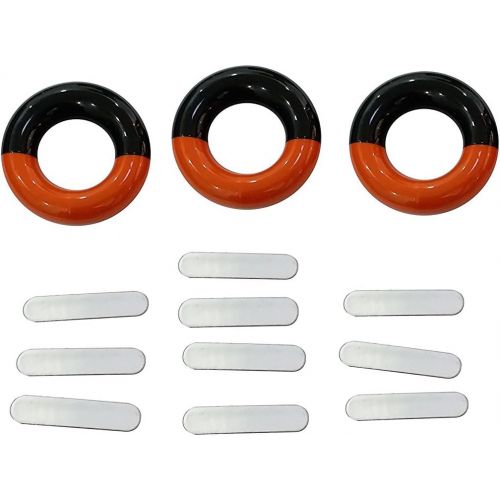  POSMA SA010A Weight Power Swing Ring Red and Black (3pcs) + Lead Weight Tapes(10pcs) for Golf Clubs Warm Up Training Practice