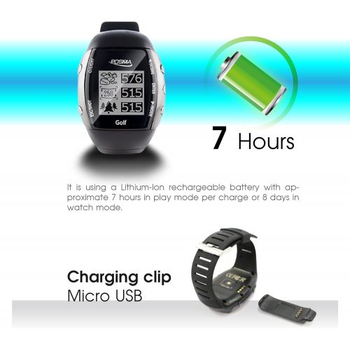  [아마존베스트]Posma New GM2Golf Fitness GPS RangefinderActivity Tracker with Built-in Green Heart Rate Monitor Bluetooth Android IOS APP, to connect with your smartphone and iPhone