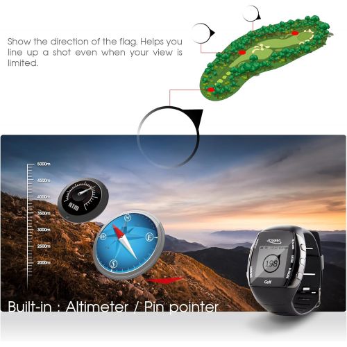  [아마존베스트]Posma New GM2Golf Fitness GPS RangefinderActivity Tracker with Built-in Green Heart Rate Monitor Bluetooth Android IOS APP, to connect with your smartphone and iPhone