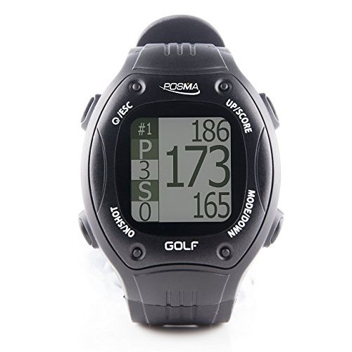  POSMA GT1 Golf Trainer GPS Golf Watch Range Finder, Preloaded Golf Courses, no Download no Subscription, Black, incl. US, Canada, Europe, Australia, Zealand
